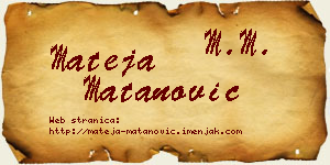 Mateja Matanović vizit kartica